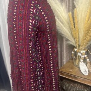 Bohemian Red Patterned Skirt